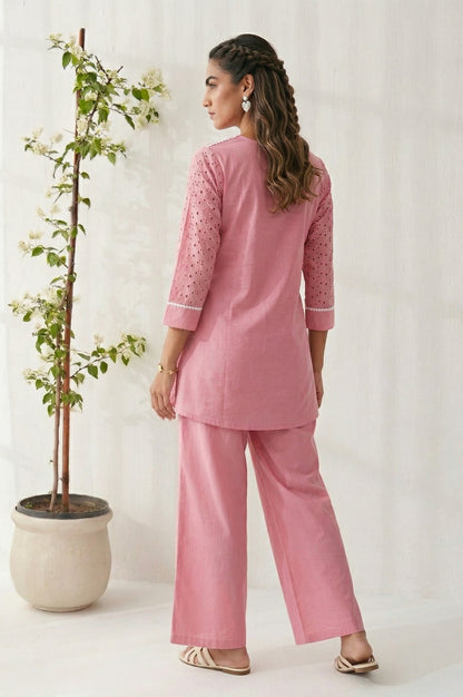 Dresoul Pure Cotton Schiffli Co-Ord Set