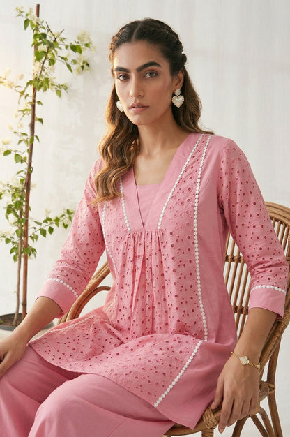 Dresoul Pure Cotton Schiffli Co-Ord Set