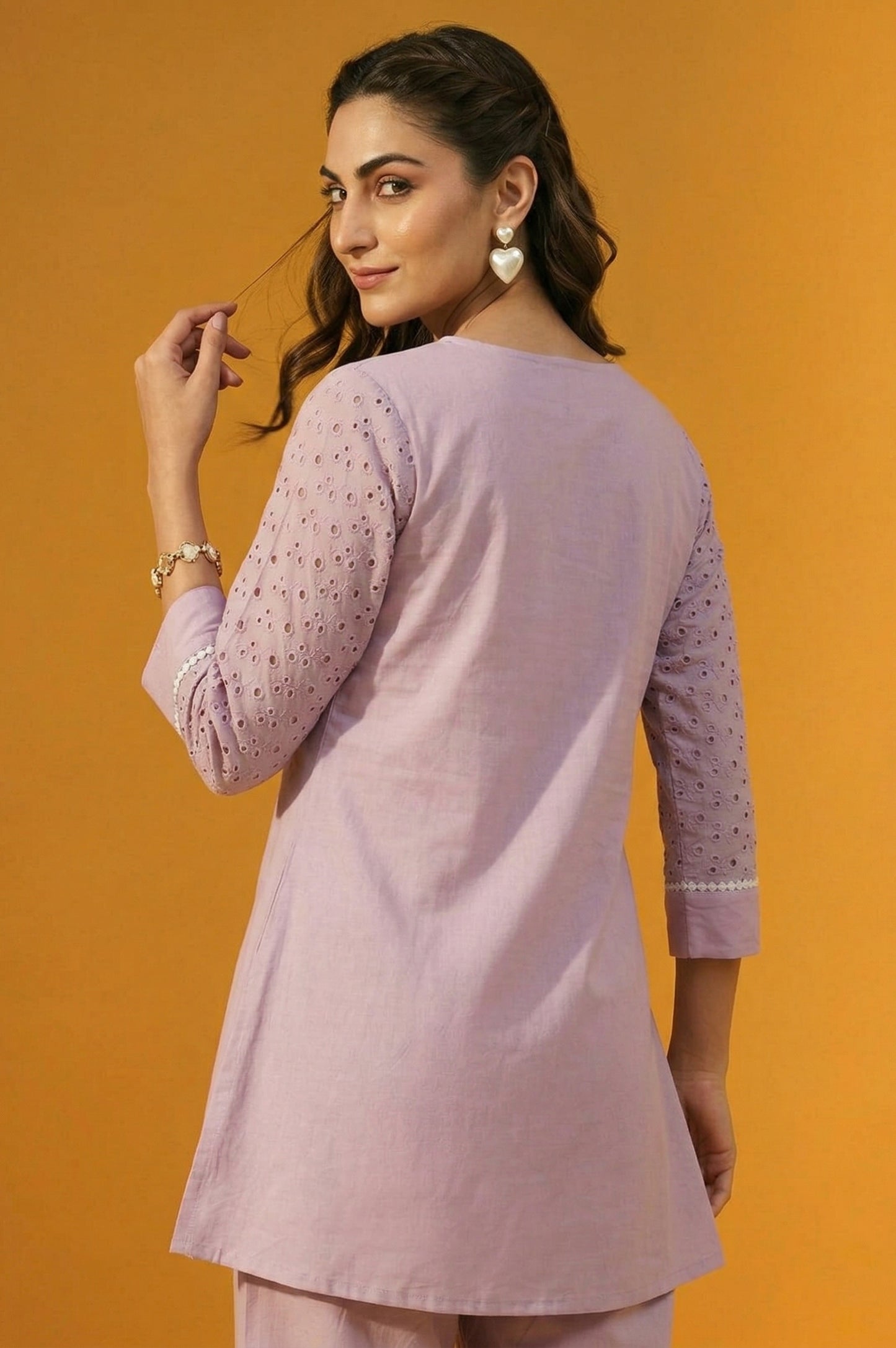 Dresoul Pure Cotton Schiffli Co-Ord Set