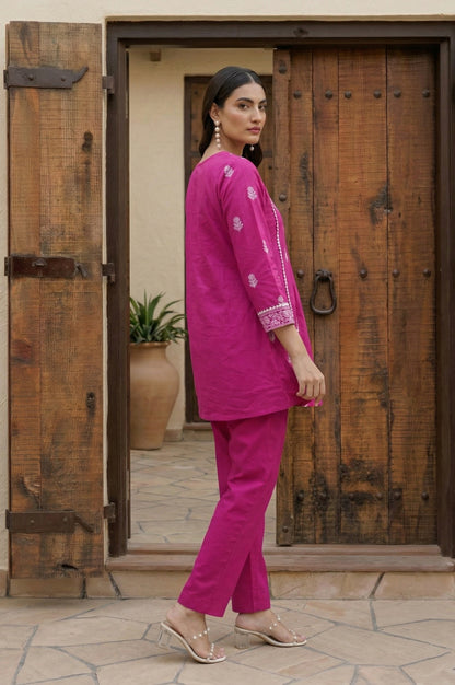 Dresoul Pure Cotton Embroidered Co-Ord Set