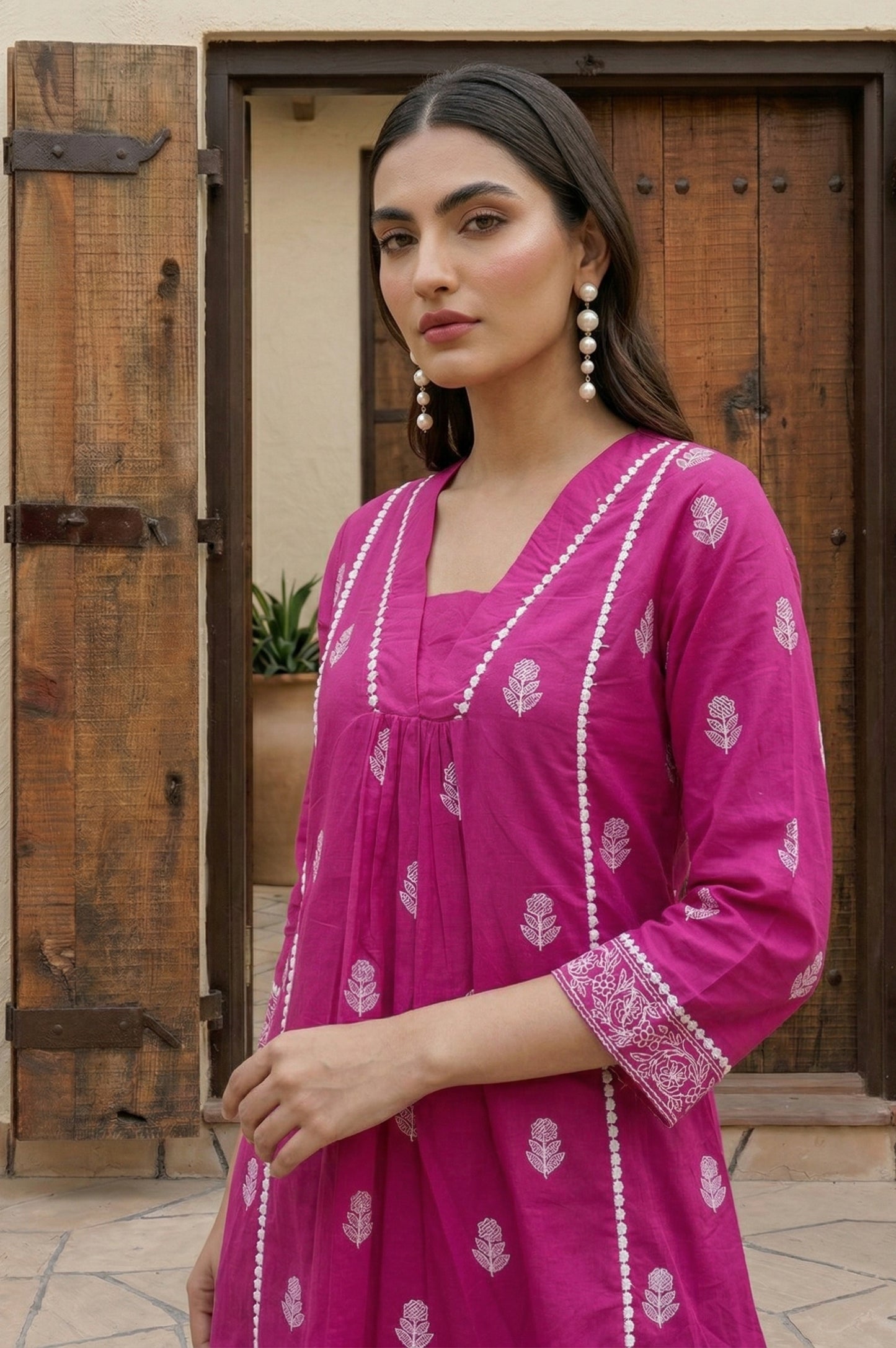 Dresoul Pure Cotton Embroidered Co-Ord Set