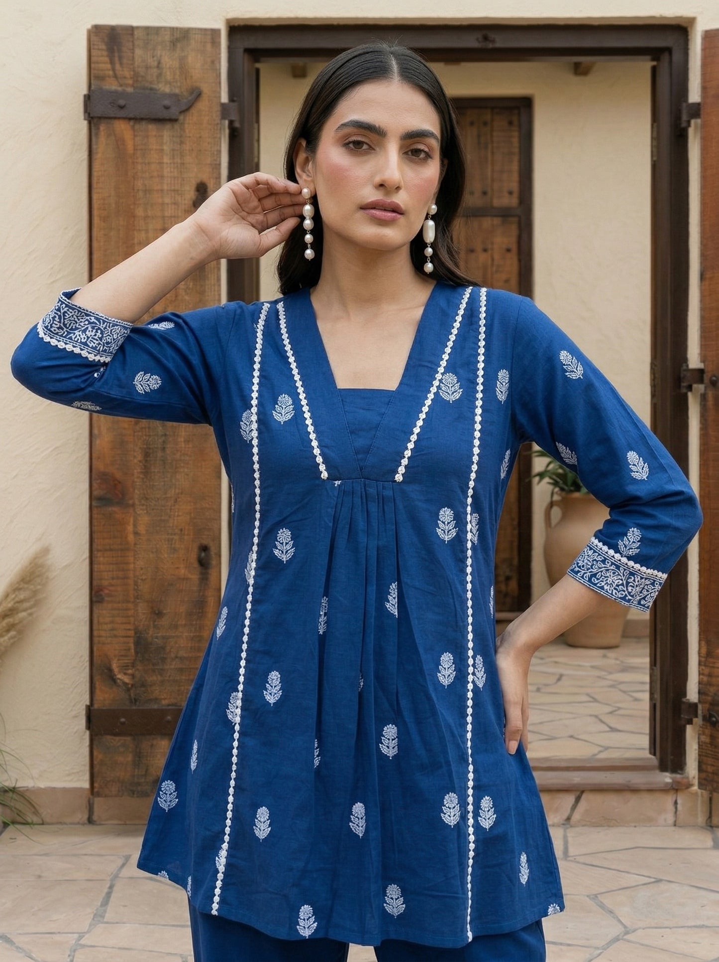 Dresoul Pure Cotton Embroidered Co-Ord Set