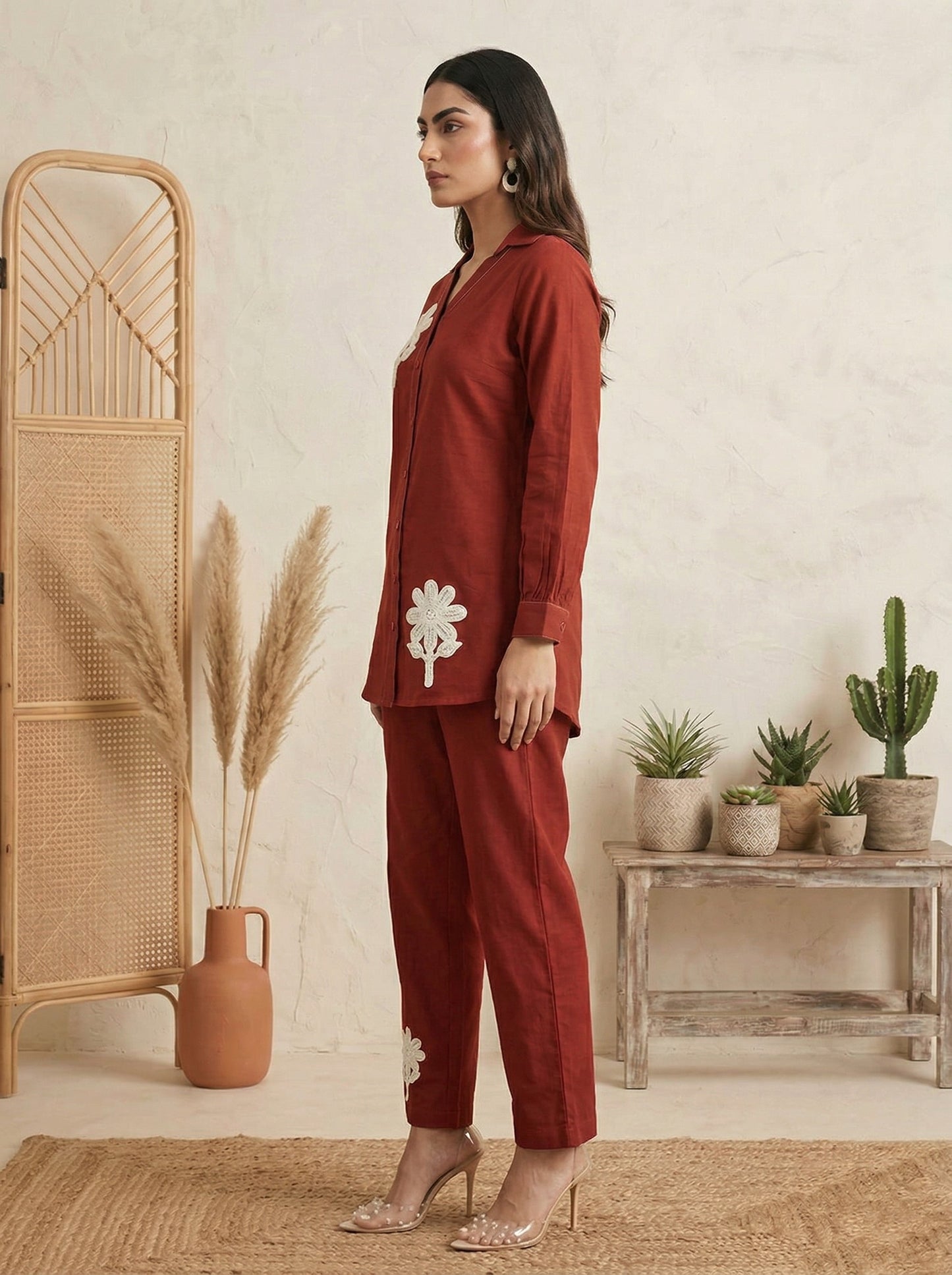 Dresoul Pure Cotton Embroidered Co-Ord Set