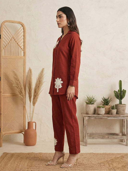 Dresoul Pure Cotton Embroidered Co-Ord Set