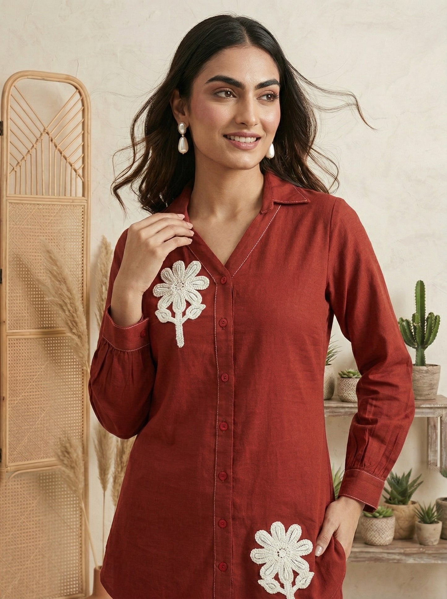 Dresoul Pure Cotton Embroidered Co-Ord Set