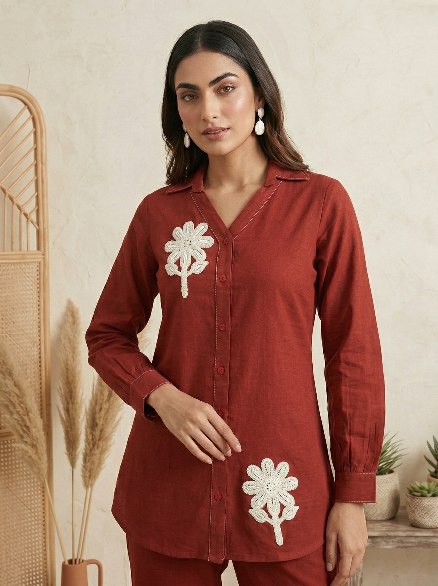 Dresoul Pure Cotton Embroidered Co-Ord Set