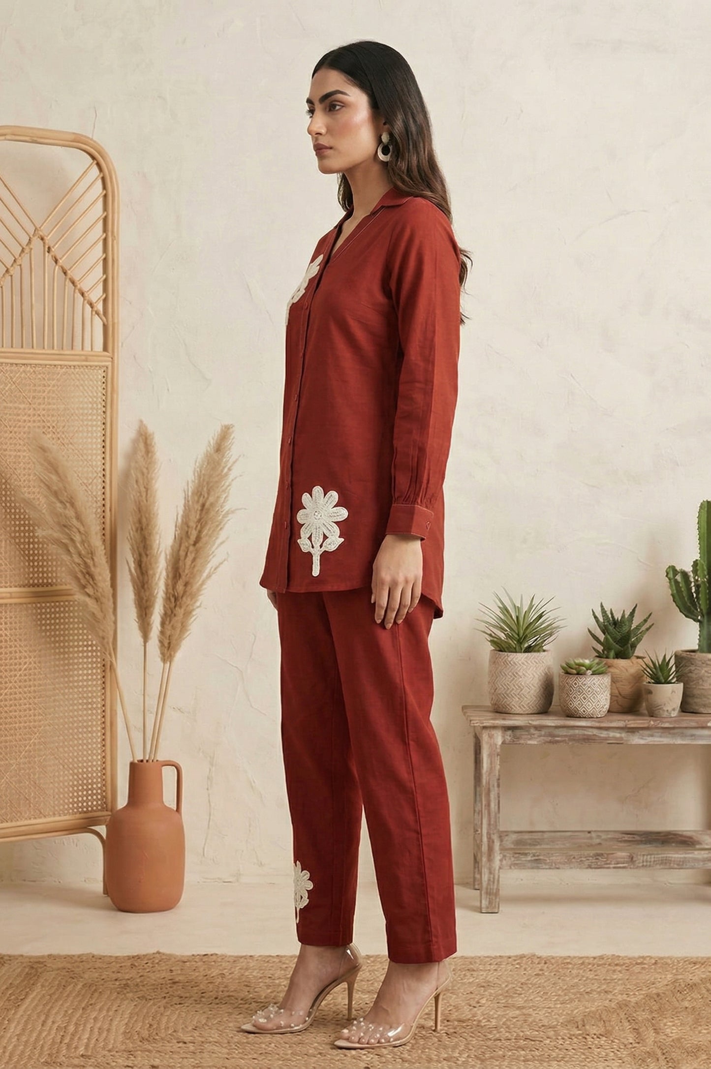 Dresoul Pure Cotton Embroidered Co-Ord Set