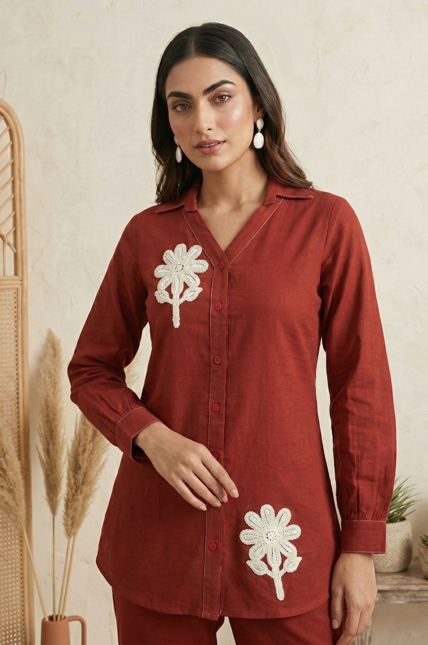 Dresoul Pure Cotton Embroidered Co-Ord Set