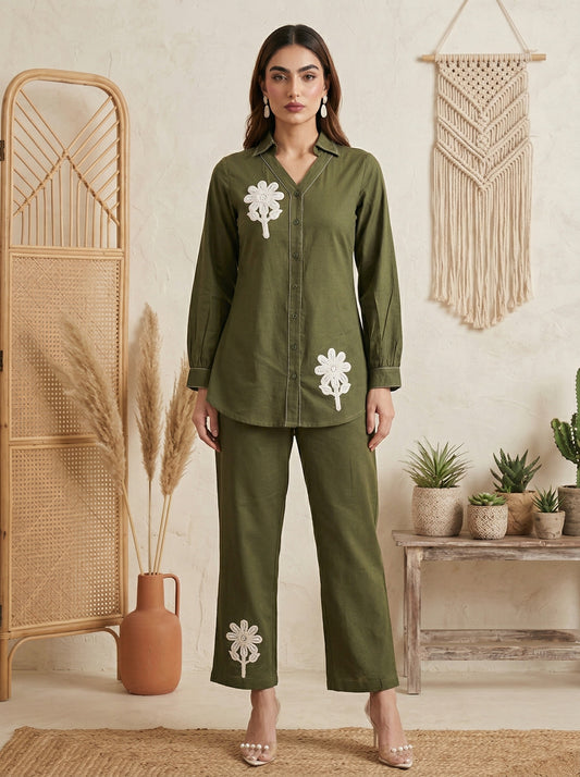 Dresoul Pure Cotton Embroidered Co-Ord Set