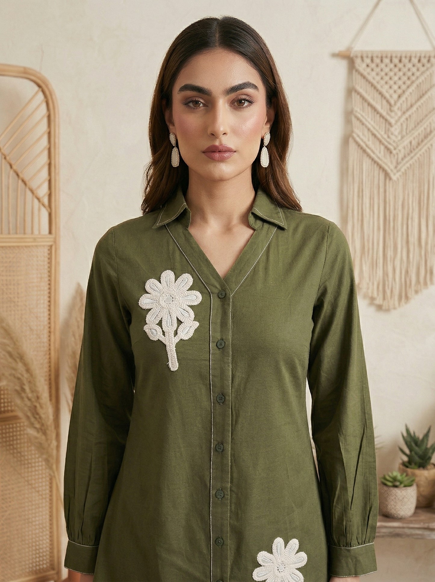 Dresoul Pure Cotton Embroidered Co-Ord Set