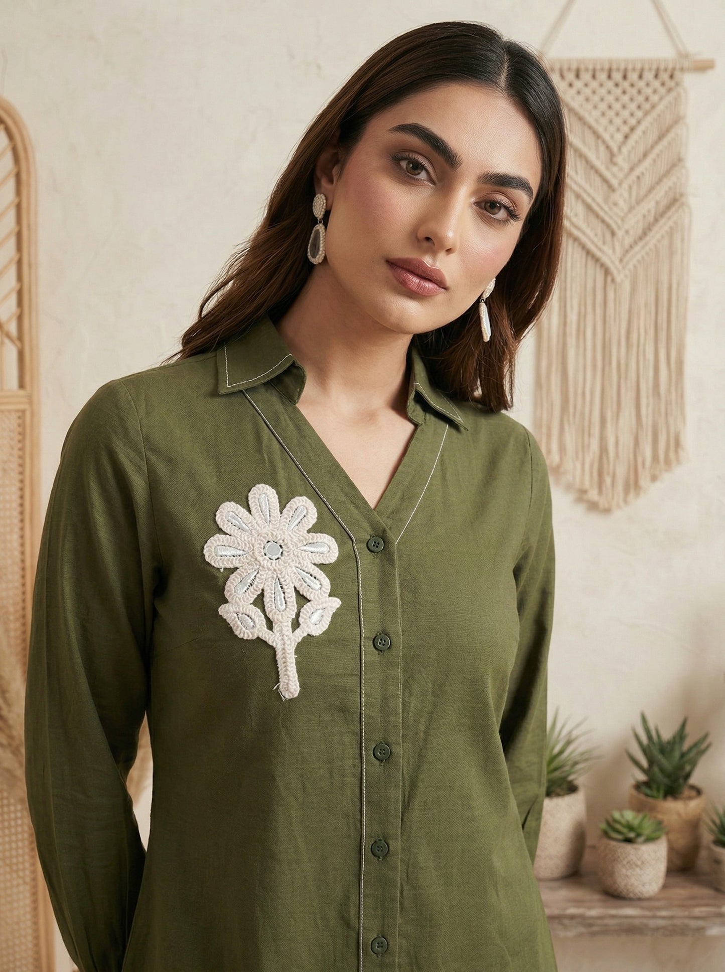 Dresoul Pure Cotton Embroidered Co-Ord Set