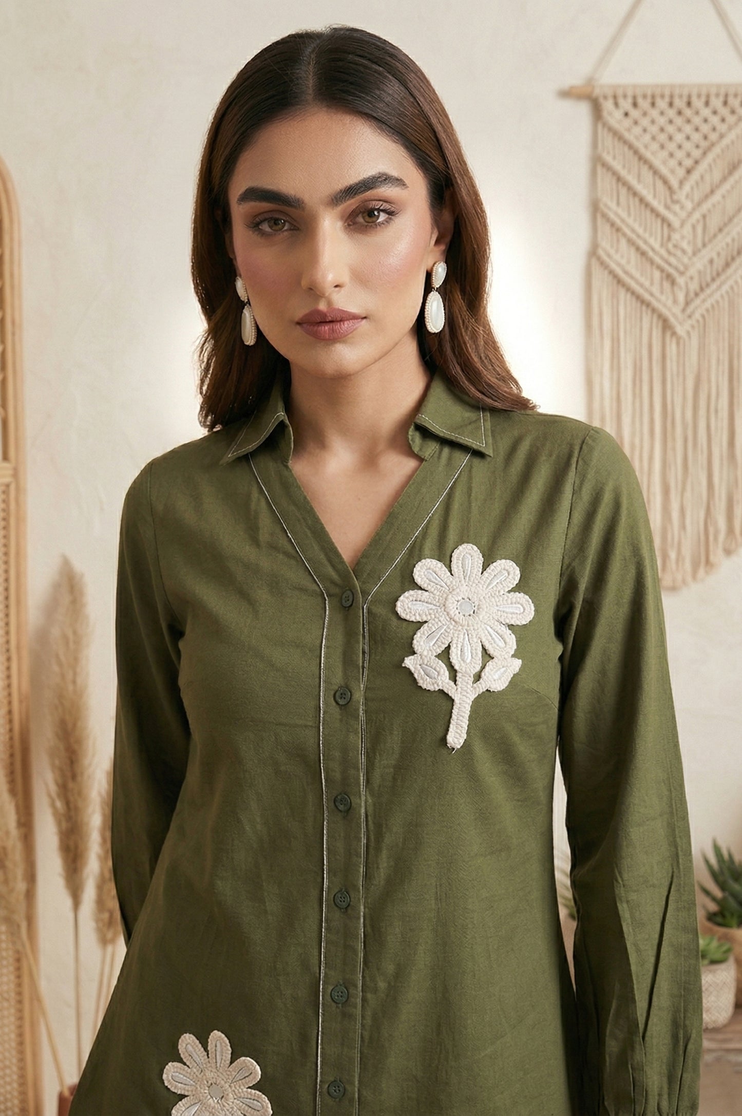 Dresoul Pure Cotton Embroidered Co-Ord Set