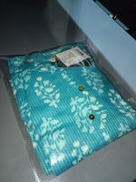 Women Sky Blue Cotton Ethnic Motifs A-Line Kurta